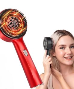 Electric scalp massager with red light therapy for hair care, promoting relaxation, and scalp health while enhancing hair growth